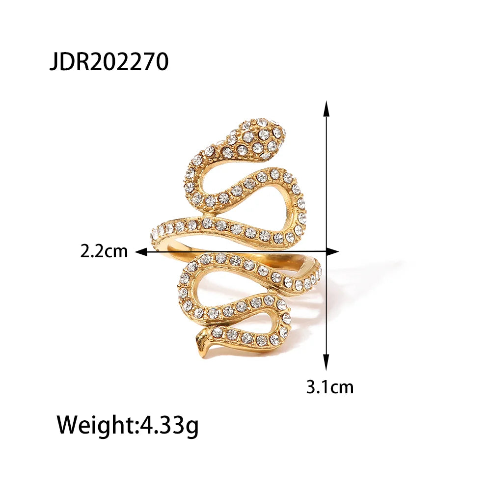 Uworld Stainless Steel Cubic Zirconia Ring Fashion Jewelry Exquisite Wedding Engagement Finger Ring for Women Bijoux Femme Gift - YDKM