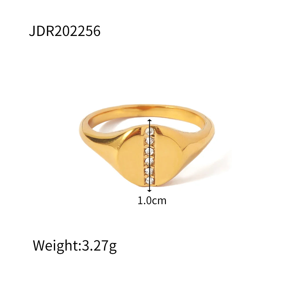 Uworld Stainless Steel Cubic Zirconia Ring Fashion Jewelry Exquisite Wedding Engagement Finger Ring for Women Bijoux Femme Gift - YDKM