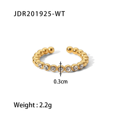 Uworld Stainless Steel Cubic Zirconia Ring Fashion Jewelry Exquisite Wedding Engagement Finger Ring for Women Bijoux Femme Gift - YDKM