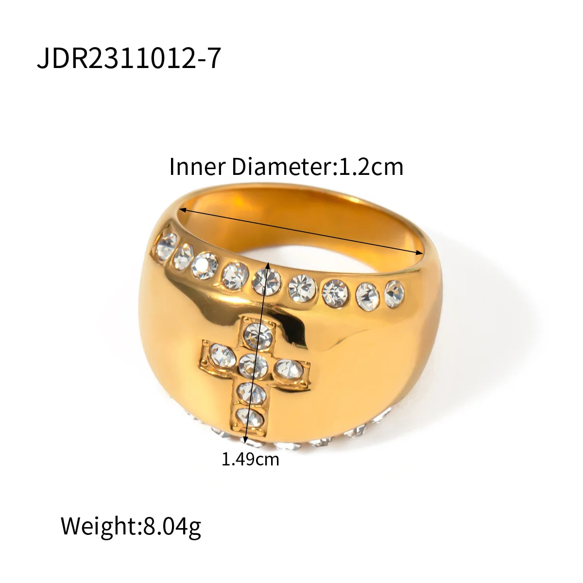 Uworld Stainless Steel Cubic Zirconia Ring Fashion Jewelry Exquisite Wedding Engagement Finger Ring for Women Bijoux Femme Gift - YDKM