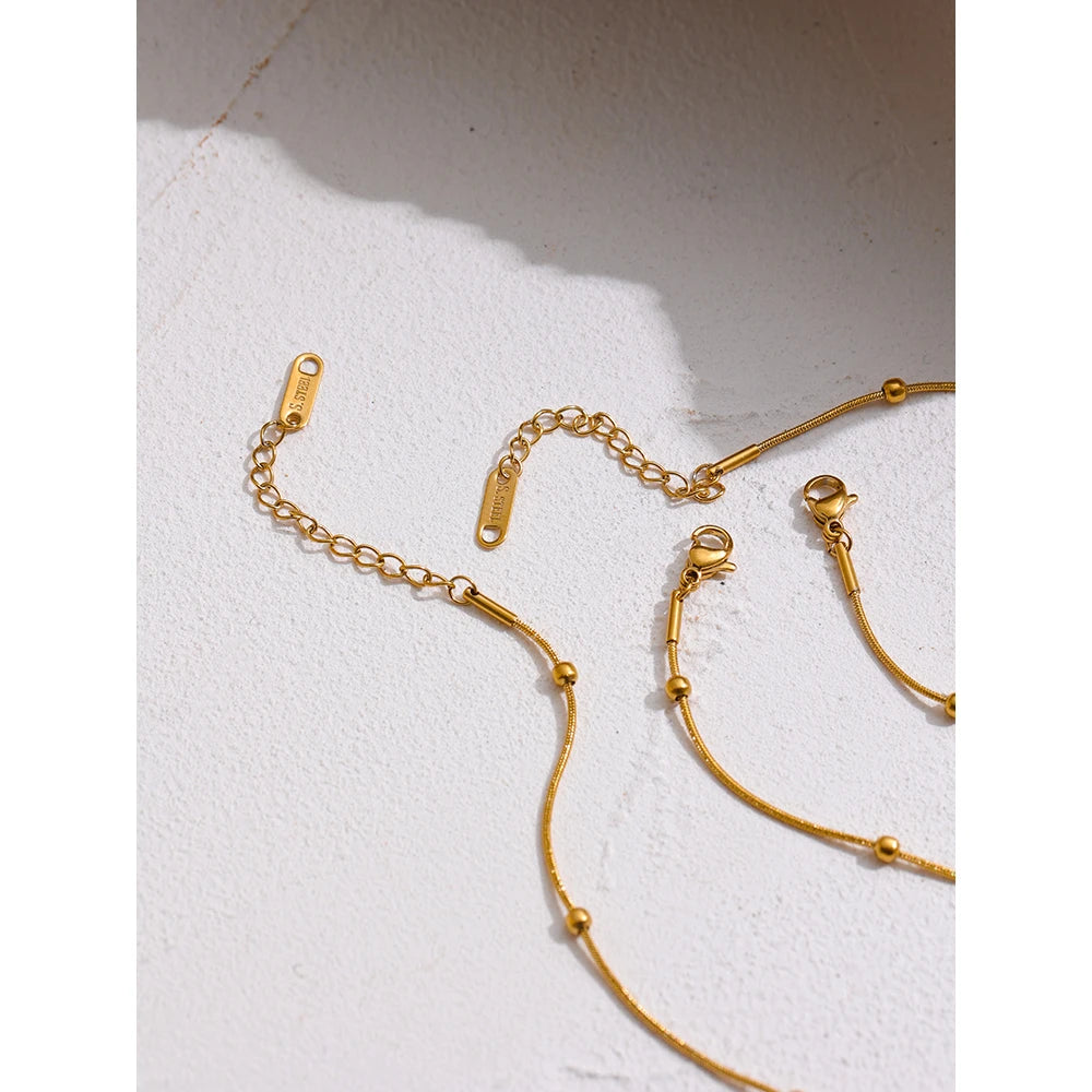 Natural Green Stone Fog Crystal Stainless Steel Pendant Chain - YDKM