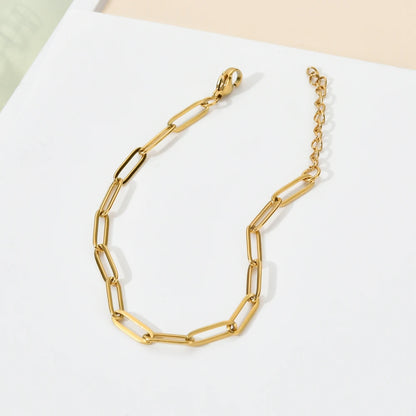 ZMZY Boho Stainless Steel Chain Bracelets For Man Women Gold Color Jewelry DIY Oval Chain Adjustable - YDKM