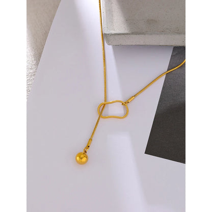 Yhpup Trendy Long Bib Chain Stainless Steel Necklace Women Summer Geometric Collar Charm Jewelry цепочка на шею женская Gift - YDKM