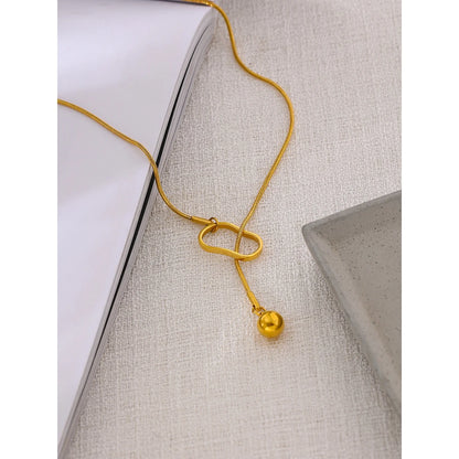 Yhpup Trendy Long Bib Chain Stainless Steel Necklace Women Summer Geometric Collar Charm Jewelry цепочка на шею женская Gift - YDKM