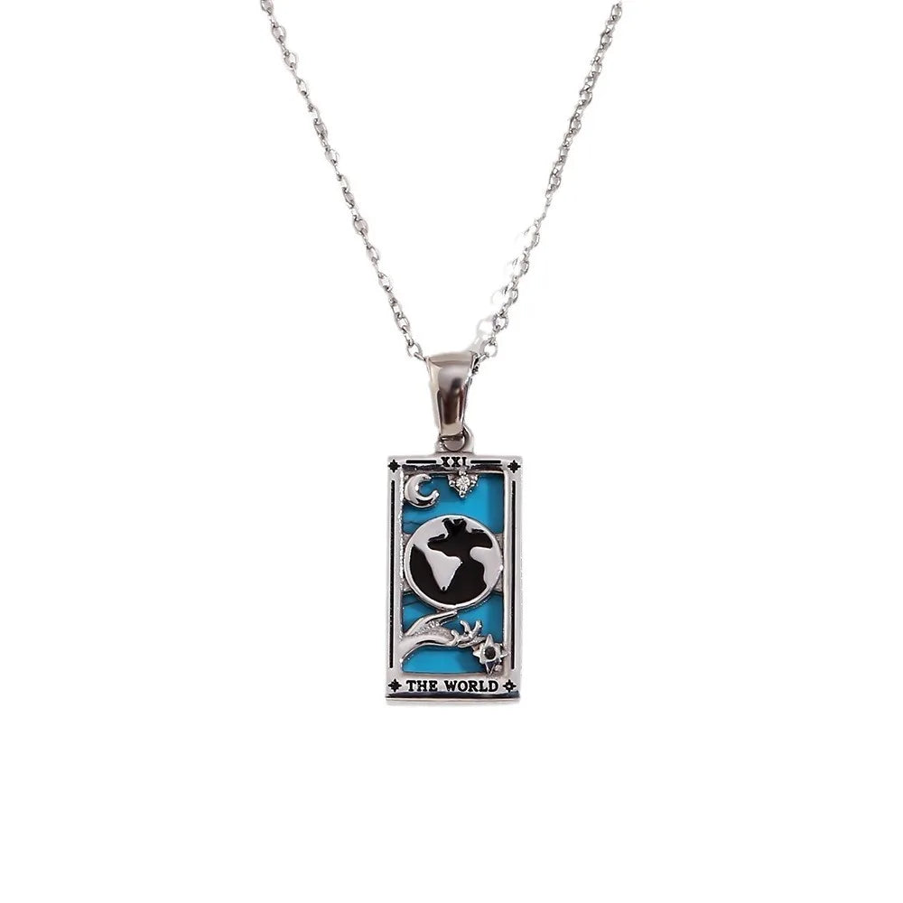 2024 New Tarot Queen Lover Magician Moon Necklace Tarnish Free Stainless Steel Collar Necklace Jewelry 18K Gold Plated Decor - YDKM