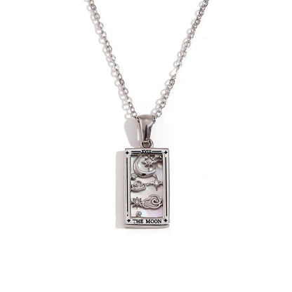 2024 New Tarot Queen Lover Magician Moon Necklace Tarnish Free Stainless Steel Collar Necklace Jewelry 18K Gold Plated Decor - YDKM