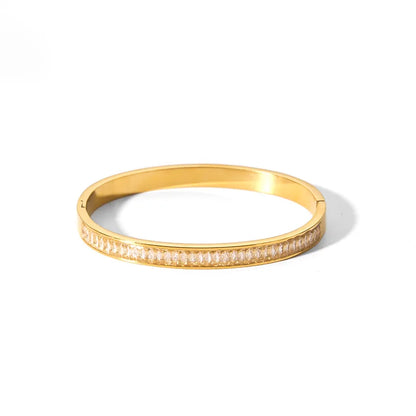 New Waterproof Cubic Zirconia Bangles Stainless Steel Bracelets Tarnish Free  Jewelry for Women Factory Wholesales Customize - YDKM