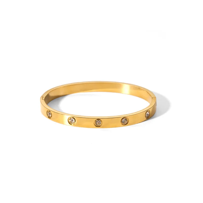 New Waterproof Cubic Zirconia Bangles Stainless Steel Bracelets Tarnish Free  Jewelry for Women Factory Wholesales Customize - YDKM