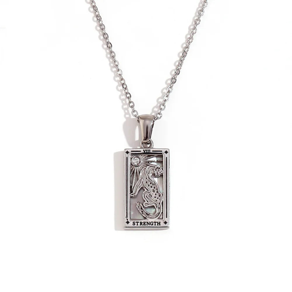 2024 New Tarot Queen Lover Magician Moon Necklace Tarnish Free Stainless Steel Collar Necklace Jewelry 18K Gold Plated Decor - YDKM