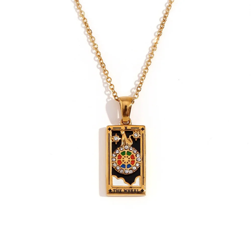 2024 New Tarot Queen Lover Magician Moon Necklace Tarnish Free Stainless Steel Collar Necklace Jewelry 18K Gold Plated Decor - YDKM