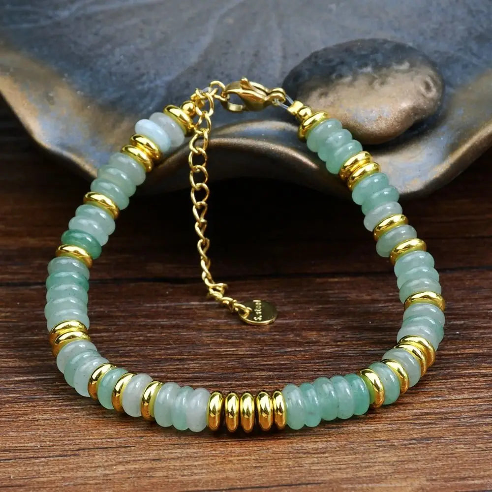 New Natural Stone Dopamine Colored Beaded Bracelet Sweet Bohemian Natural Crystal Bracelet Casual Beaded Bracelet - YDKM
