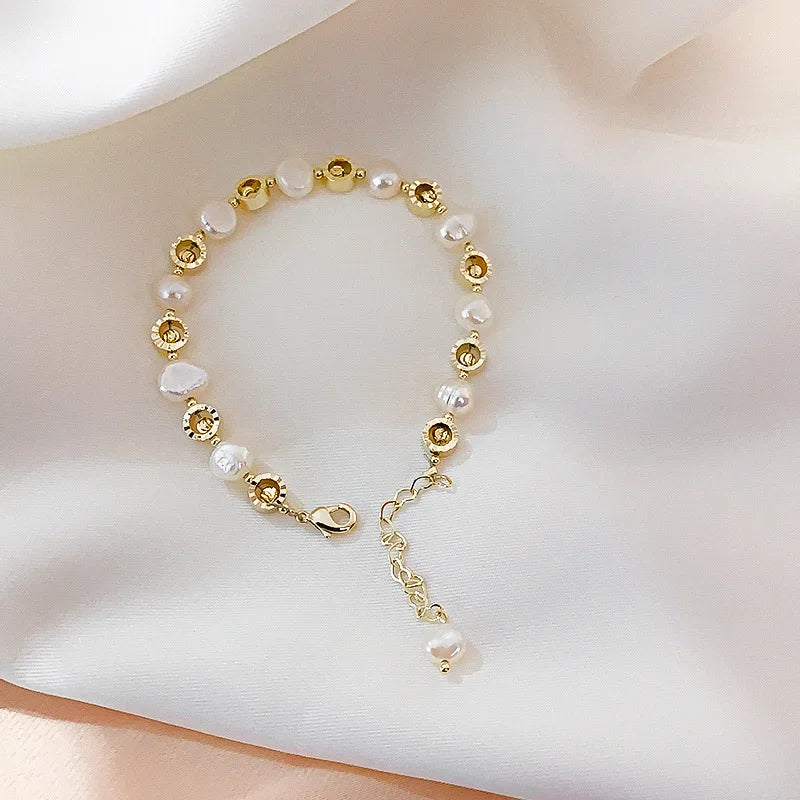 High Quality Fashion Natural Freshwater Pearl 14K Gold Filled Female Charm Bracelet Jewelry For Women Christmas Gifts - YDKM