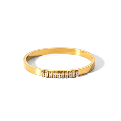 New Waterproof Cubic Zirconia Bangles Stainless Steel Bracelets Tarnish Free  Jewelry for Women Factory Wholesales Customize - YDKM