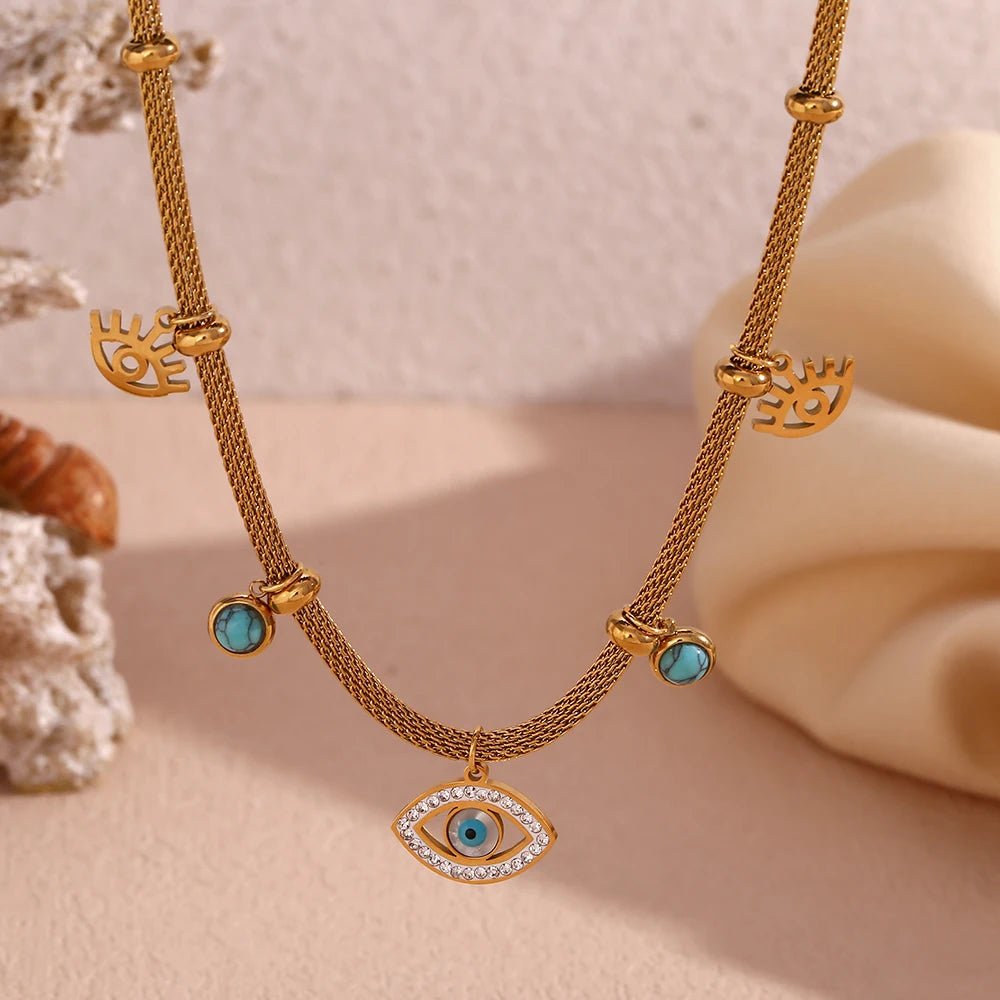 Septum Bead Turquoise Eye Necklace - YDKM