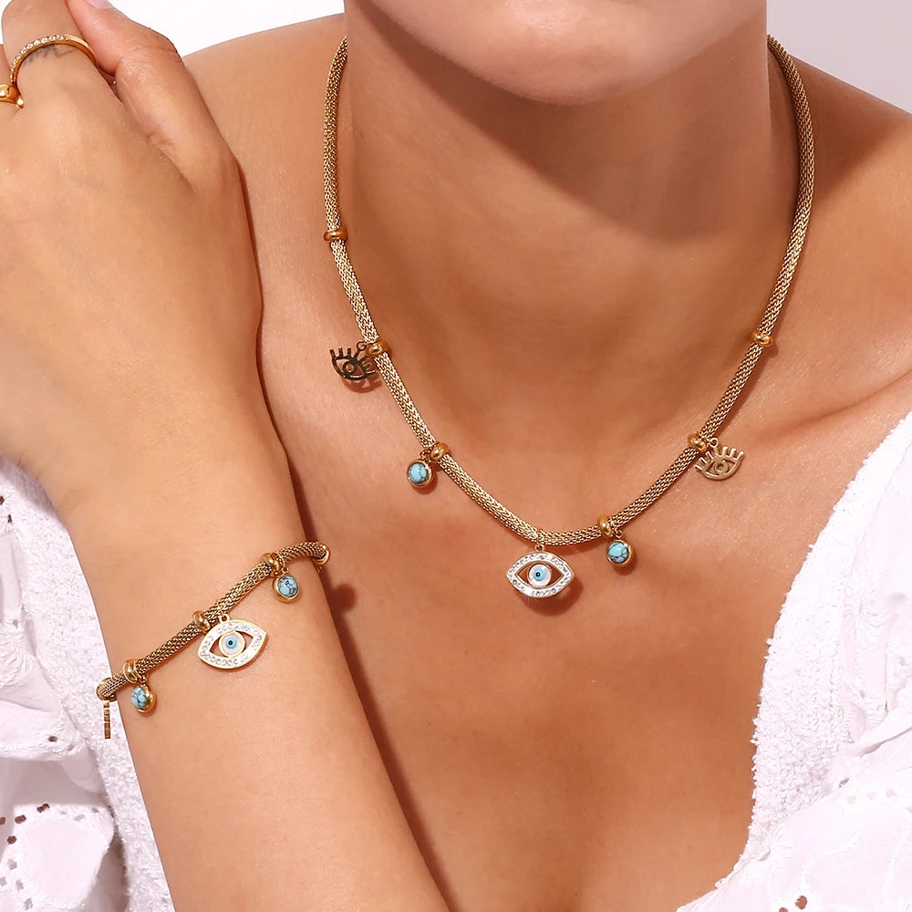 Septum Bead Turquoise Eye Necklace - YDKM