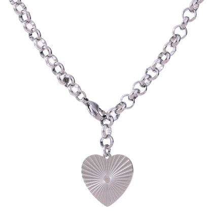 316LStainless steel Romantic Heart Rose pendant Necklace Fashion simple clavicle chain necklace Party jewelry gift - YDKM