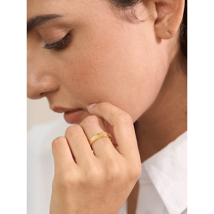 Yhpup Minimalist Stainless Steel Sun Round Finger Ring Individualistic Chic Water Resistant Jewelry Accessories 2024 - YDKM