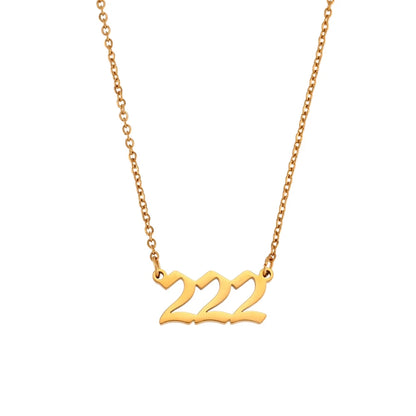 Stainless Steel Classicial Lucky Number Gold Plated Necklace - YDKM