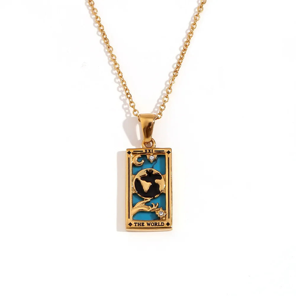 2024 New Tarot Queen Lover Magician Moon Necklace Tarnish Free Stainless Steel Collar Necklace Jewelry 18K Gold Plated Decor - YDKM