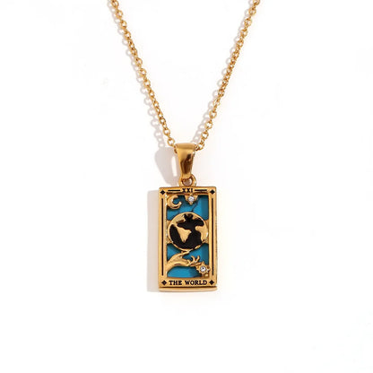 2024 New Tarot Queen Lover Magician Moon Necklace Tarnish Free Stainless Steel Collar Necklace Jewelry 18K Gold Plated Decor - YDKM