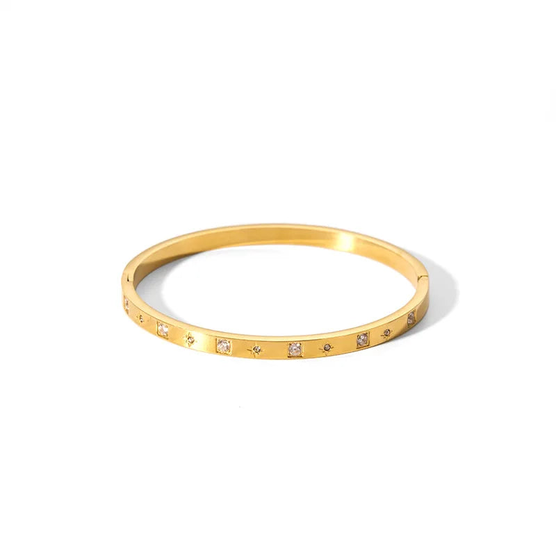 New Waterproof Cubic Zirconia Bangles Stainless Steel Bracelets Tarnish Free  Jewelry for Women Factory Wholesales Customize - YDKM