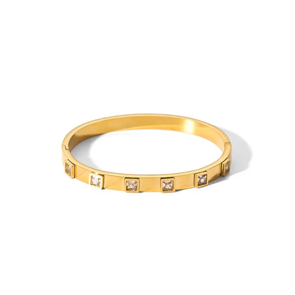 New Waterproof Cubic Zirconia Bangles Stainless Steel Bracelets Tarnish Free  Jewelry for Women Factory Wholesales Customize - YDKM