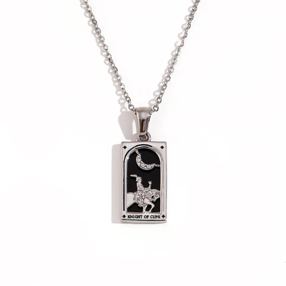 2024 New Tarot Queen Lover Magician Moon Necklace Tarnish Free Stainless Steel Collar Necklace Jewelry 18K Gold Plated Decor - YDKM