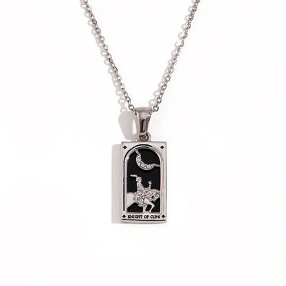 2024 New Tarot Queen Lover Magician Moon Necklace Tarnish Free Stainless Steel Collar Necklace Jewelry 18K Gold Plated Decor - YDKM