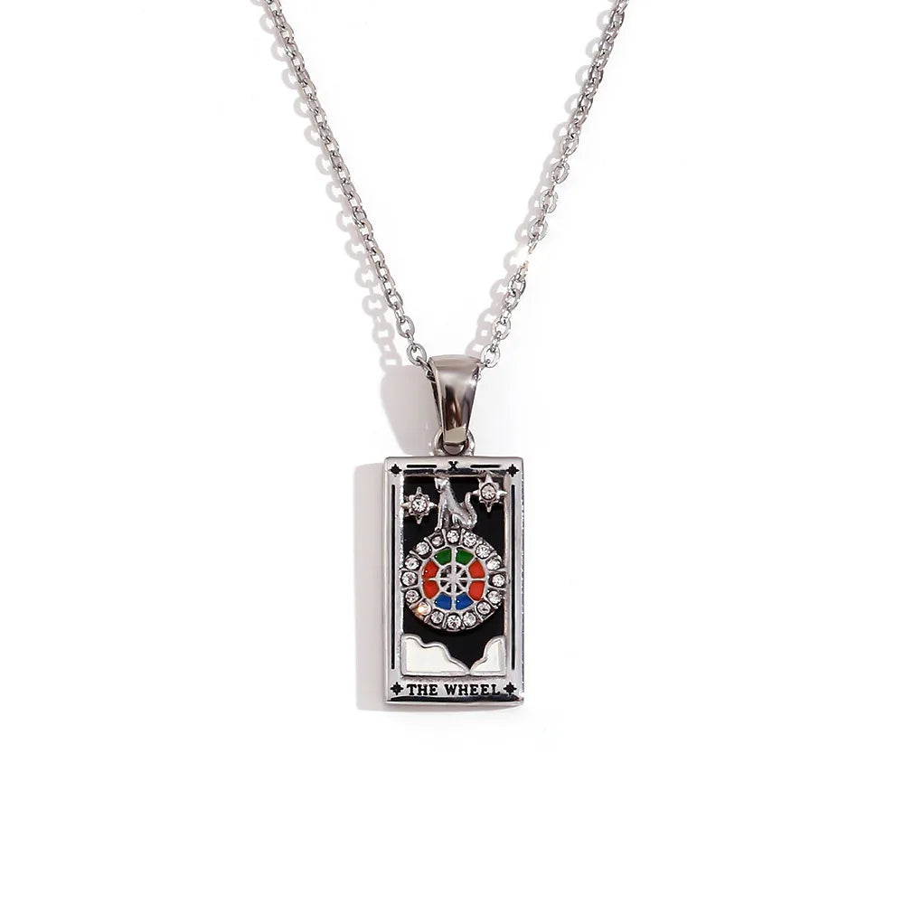 2024 New Tarot Queen Lover Magician Moon Necklace Tarnish Free Stainless Steel Collar Necklace Jewelry 18K Gold Plated Decor - YDKM