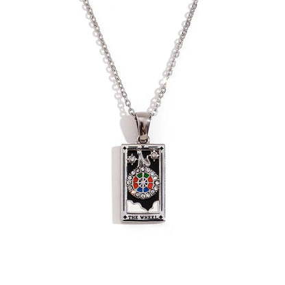 2024 New Tarot Queen Lover Magician Moon Necklace Tarnish Free Stainless Steel Collar Necklace Jewelry 18K Gold Plated Decor - YDKM