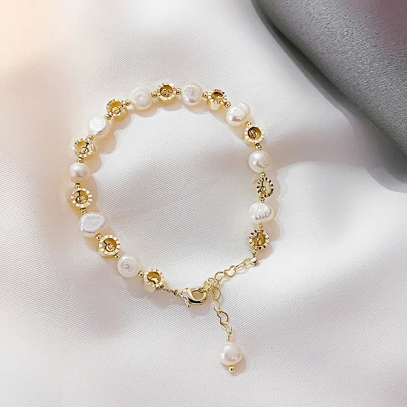 High Quality Fashion Natural Freshwater Pearl 14K Gold Filled Female Charm Bracelet Jewelry For Women Christmas Gifts - YDKM