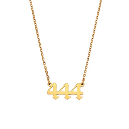 Stainless Steel Classicial Lucky Number Gold Plated Necklace - YDKM
