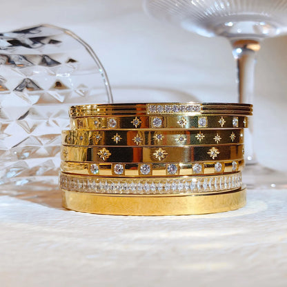 New Waterproof Cubic Zirconia Bangles Stainless Steel Bracelets Tarnish Free  Jewelry for Women Factory Wholesales Customize - YDKM