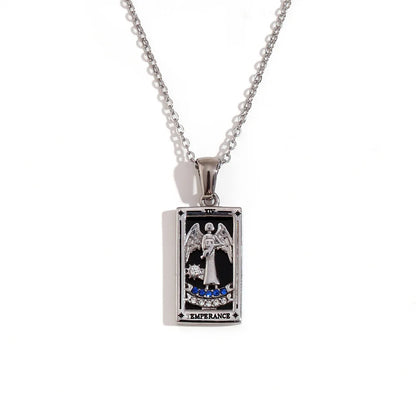 2024 New Tarot Queen Lover Magician Moon Necklace Tarnish Free Stainless Steel Collar Necklace Jewelry 18K Gold Plated Decor - YDKM