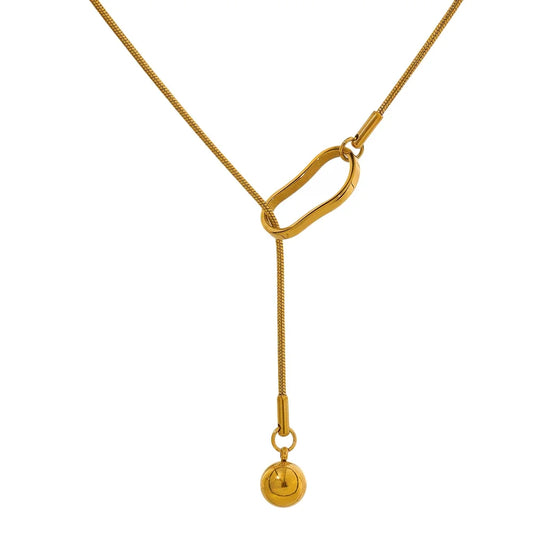 Yhpup Trendy Long Bib Chain Stainless Steel Necklace Women Summer Geometric Collar Charm Jewelry цепочка на шею женская Gift - YDKM