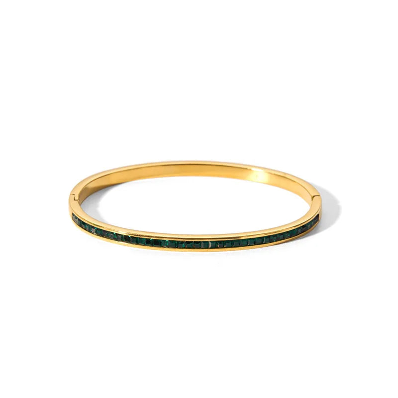 New Waterproof Cubic Zirconia Bangles Stainless Steel Bracelets Tarnish Free  Jewelry for Women Factory Wholesales Customize - YDKM