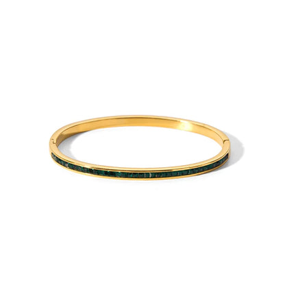 New Waterproof Cubic Zirconia Bangles Stainless Steel Bracelets Tarnish Free  Jewelry for Women Factory Wholesales Customize - YDKM