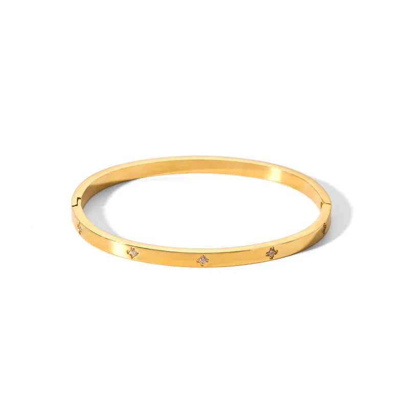 New Waterproof Cubic Zirconia Bangles Stainless Steel Bracelets Tarnish Free  Jewelry for Women Factory Wholesales Customize - YDKM