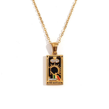 2024 New Tarot Queen Lover Magician Moon Necklace Tarnish Free Stainless Steel Collar Necklace Jewelry 18K Gold Plated Decor - YDKM