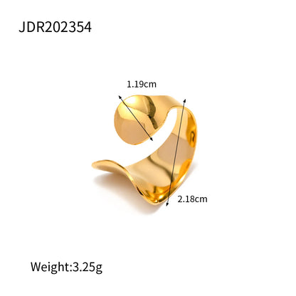 Youthway 2023 Holiday Luxury Rings Collection Stainless Steel Gold Plated Natural Stone Charm Chic Jewelry for Women - YDKM