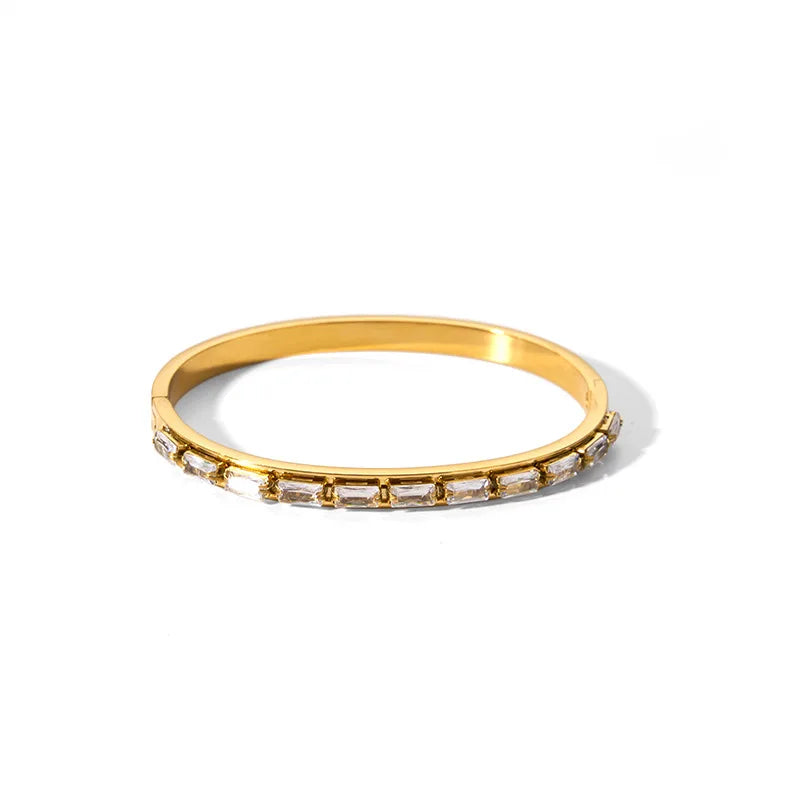 New Waterproof Cubic Zirconia Bangles Stainless Steel Bracelets Tarnish Free  Jewelry for Women Factory Wholesales Customize - YDKM
