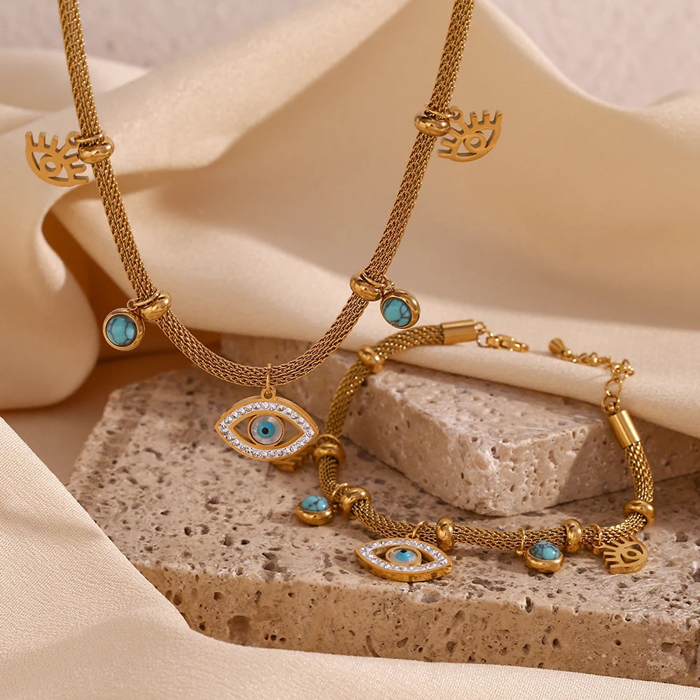 Septum Bead Turquoise Eye Necklace - YDKM