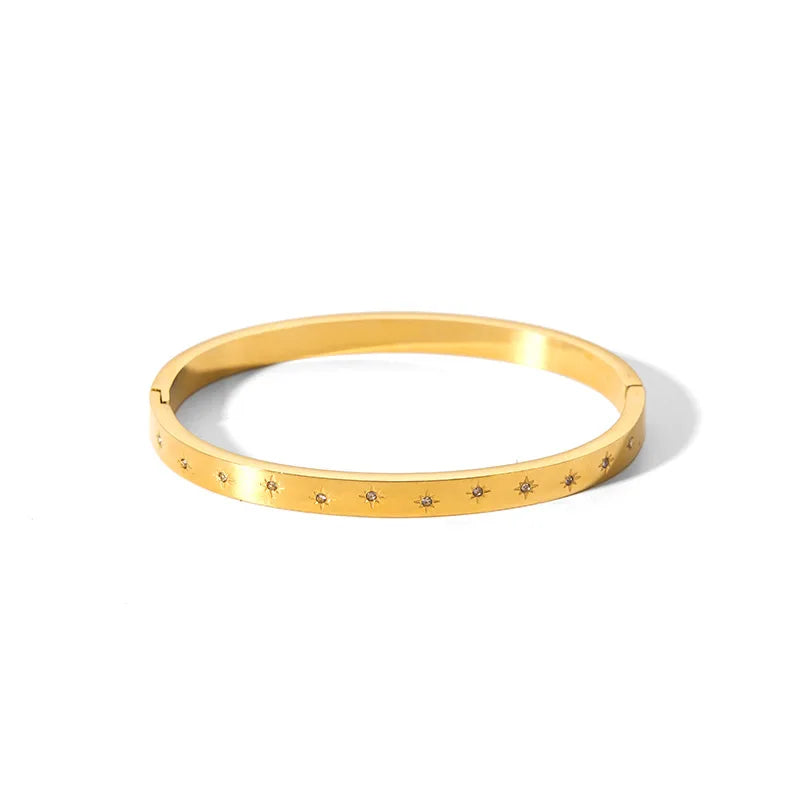 New Waterproof Cubic Zirconia Bangles Stainless Steel Bracelets Tarnish Free  Jewelry for Women Factory Wholesales Customize - YDKM