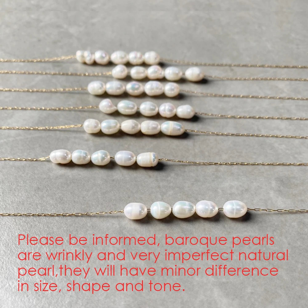 eManco Hot Simple 5 Create Pearls Choker Necklaces Wedding Bride Jewelry Women's Gold Color Chocker Necklace Female Party Gift - YDKM