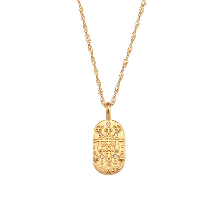 2023 Fashion Casting Zircon Zodiac Sign Bright Necklace For Woman Neck Jewelry Stainless Steel Constellation Custom Necklaces - YDKM